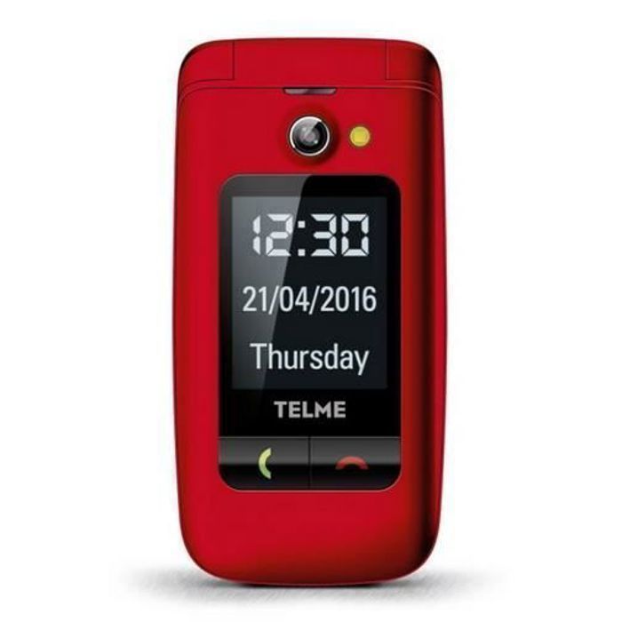 TELME X200, Clapet, SIM unique, 6,1 cm (2.4-), Bluetooth, 800 mAh, Rouge