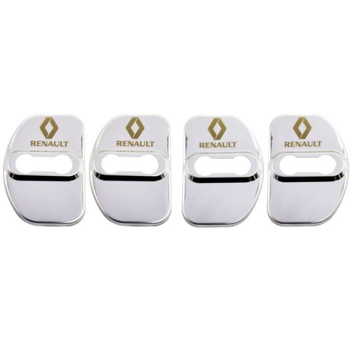 Décoration Véhicule,4 pièces serrure de porte de voiture pour Renault fluence megane 2 3 scénic service talisman - Type Argent