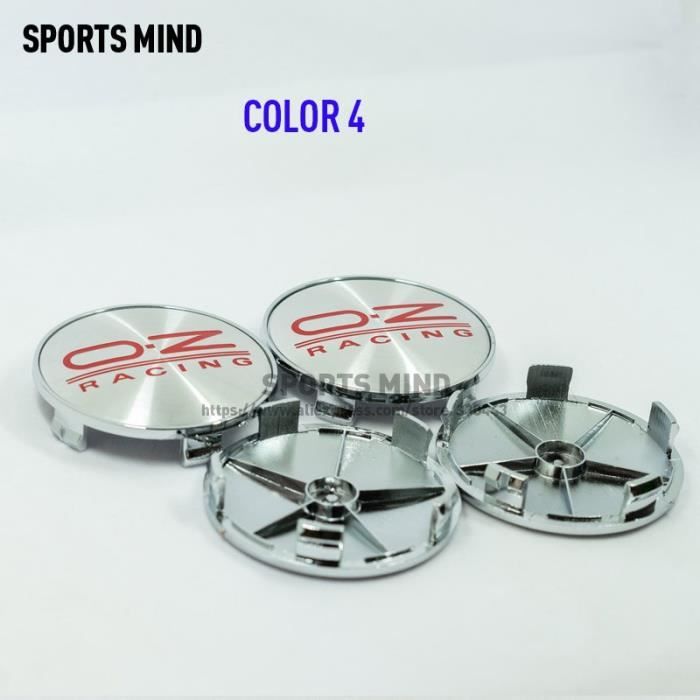 COLOR 4 -Centre de roue de voiture de course 68MM OZ, 4 pièces-lot, Logo, Logo, capuchon, capuchon, accessoires de style, 8 couleurs