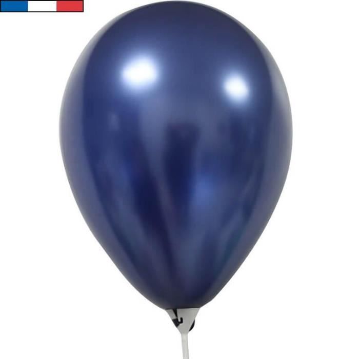 Ballon métallique latex bleu marine 30cm (x10) REF/51698 Made in France