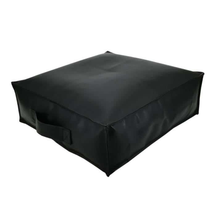 Coussin de sol SPENCER GARNI Simili Noir - 45x45x15cm