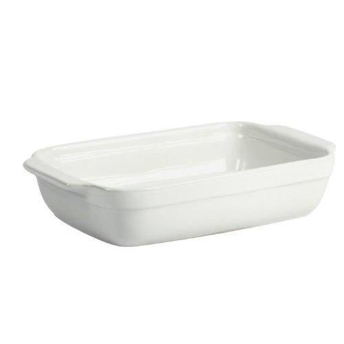 Crealys 512726 Plat à Four Rectangulaire avec Anses Céramique Blanc 25 x 15 x 5 cm