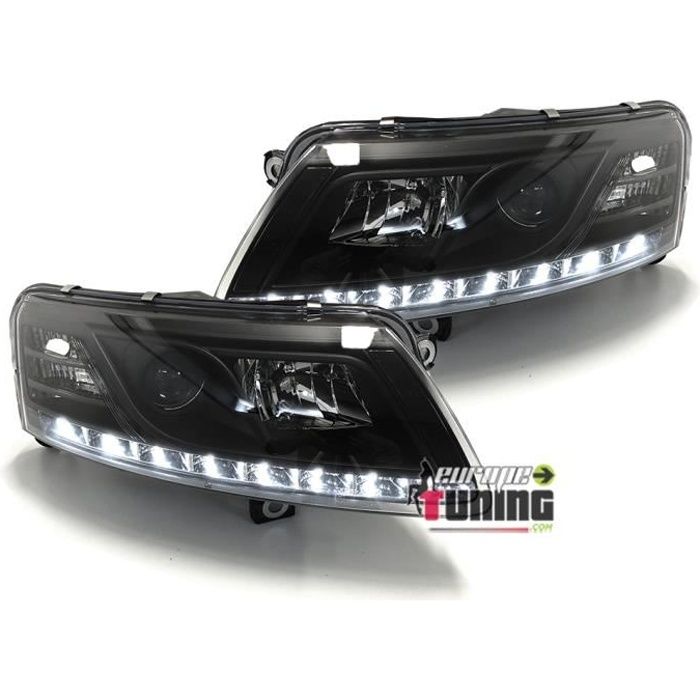 PHARES FEUX AVANTS DE JOUR (DIURNES) NOIRS AUDI A6 04-08 R87 (00441)