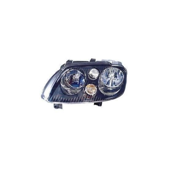 Phare Optique avant gauche VOLKSWAGEN TOURAN I phase 1, 2003-2004, H7+H7, fond noir,