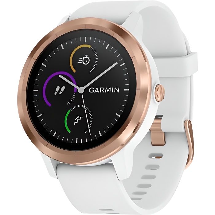 GARMIN Vivoactive 3 Montre connectée avec GPS et Cardio - Rose gold et Bracelet blanc