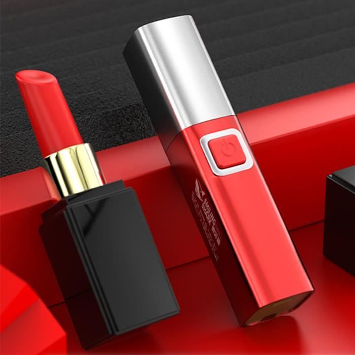 Lampe de Poche LED Torche Femme Fille Super Lumineuse Mini Portable USB éclairage zoomable sport étanche rouge chic cadeau de Noël