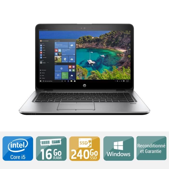 Ordinateur portable HP ELITEBOOK 840 G3 core i5 16 go ram 240 go  disque dur SSD