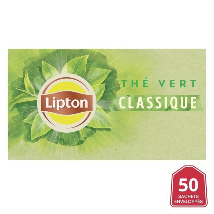 LIPTON Thé vert classique - Boite de 50 sachets - 65 g