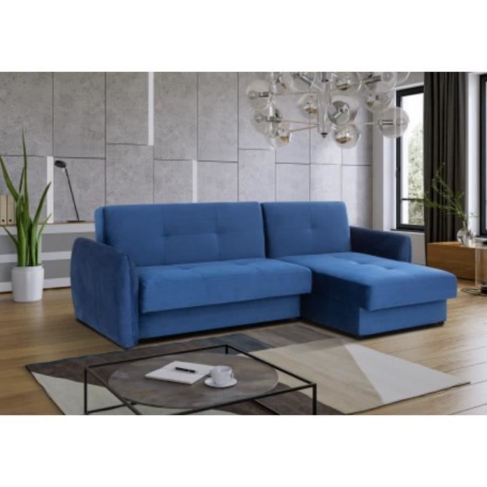 Canapé d'angle Bleu Tissu Design