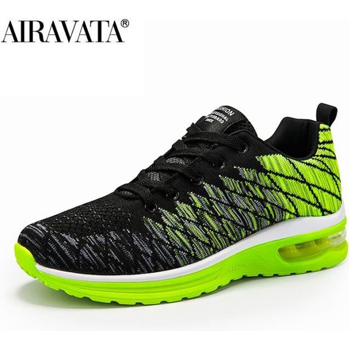 Chaussures de course de sport respirantes, légères et confortables-vert