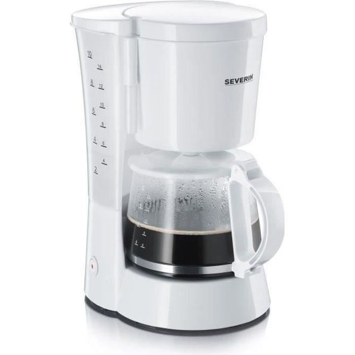 SEVERIN KA4478 Cafetière filtre, 10 tasses, Capacité : 1,4 L, Arrêt automatique, verseuse en verre, Puissance : 800 W, Blanc