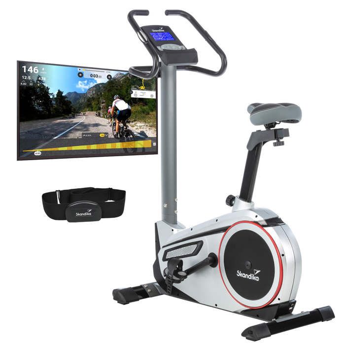 Skandika Morpheus - Vélo d'appartement ergomètre - Bluetooth - Max.120 kg - 24 Prog - 32 Niveaux de résistance