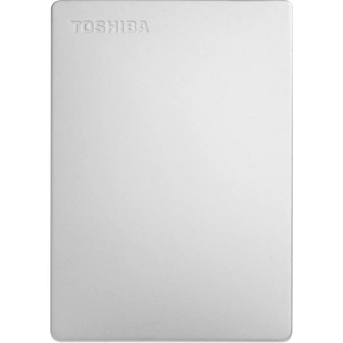 Toshiba Canvio Slim 2 To Argent - Disque dur externe 2-1-2 USB 3.0 ( Catégorie : Disque dur externe )