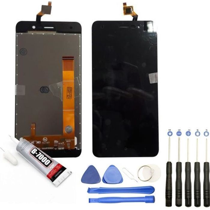 Visiodirect® Ecran complet: Vitre + LCD compatible avec Wiko Lenny 4 Taille 5- NOIR+ Kit outils + Colle B7000 Offerte