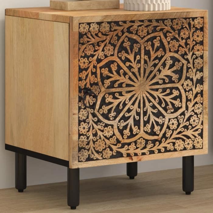 vidaXL Table de Chevet Armoire de Lit avec Pieds Table de Nuit Meuble de Rangement Chambre à Coucher Intérieur Bois de 358208