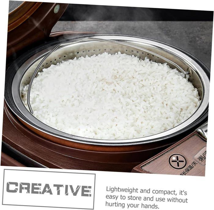 Panier Cuiseur Vapeur En Acier Inoxydable - Pour Cuiseur à Riz Ou Casserole, Dimensions 17.5x17.5x9.5 Cm