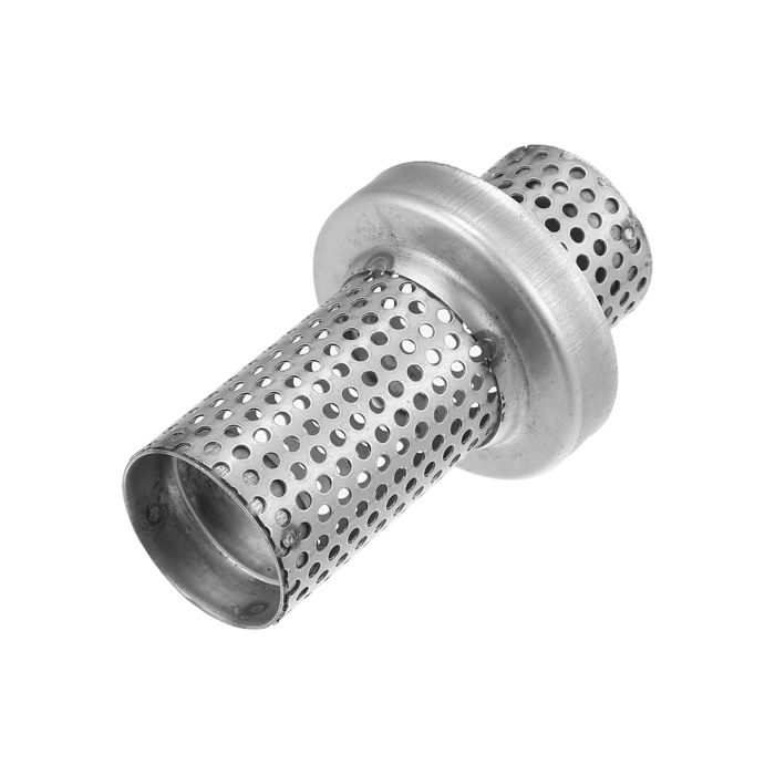 Silencieux déchappement de moto X AUTOHAUX Moto Échappement Silencieux Échappement Silencieux Tuyau Chicane Argenté 100mm x 60mm