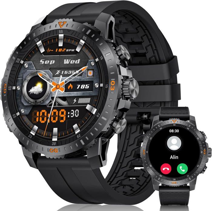 Montre Connectée FITFLEX Homme - Écran AMOLED 1.43", Appels Bluetooth, 120 Modes Sport, IP68 | Autonomie 30 Jours | Santé & Fitness - 6