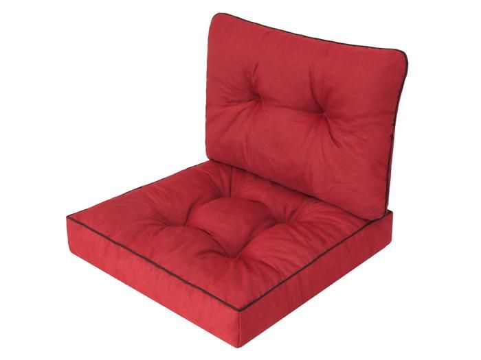 Bjird - Coussin de chaise de jardin - siège 59x59cm, dossier 59x39cm, Bleu, fauteuils en rotin