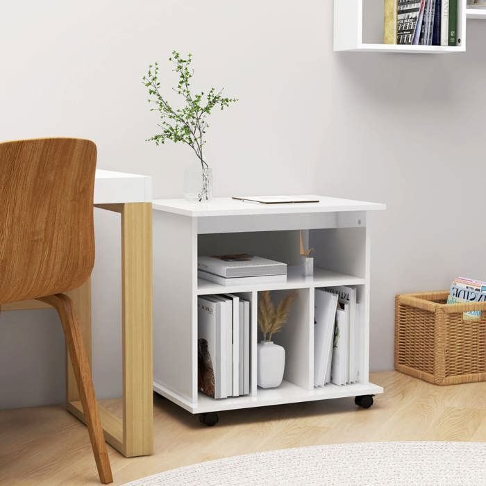 Chariot De Classement Suspendu à Roulettes - 70x37x60 Cm - Capacité 30 Kg - Pour Bureau, Salle De Réunion - 5