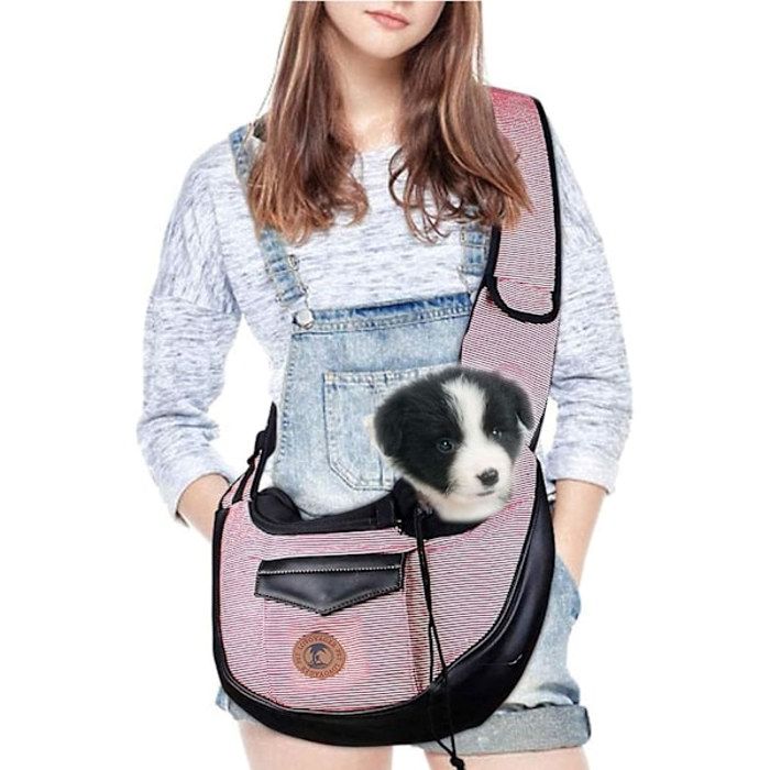 Comparer les prix de Sac bandoulière pliable pour chien ou chat blanc et rouge
