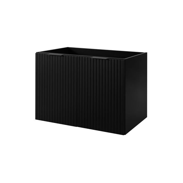 Meuble de salle de bain - Noir - 80 x 57 x 46 cm - 2 portes - À monter soi-même