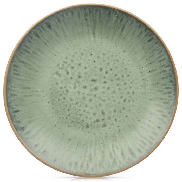 Assiette à dessert en céramique - ORION - 205 cm - Vert - Céramique émaillée - Motif moucheté