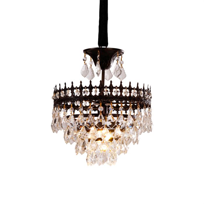 Lustre Moderne en Cristal - Éclairage de Plafond Plafonnier Suspendu pour Salle à Manger Chambre Restaurant 1 x E14 Φ 30cm