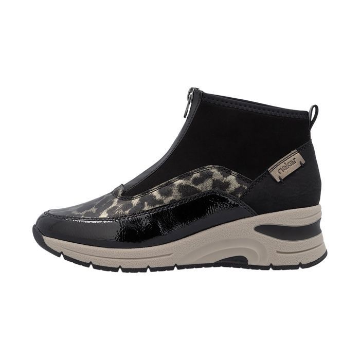 Rieker Basket Montante Compensé Cuir Rieker Korsika - Noir Comb