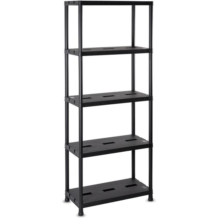 Etagère en plastique - TOOMAX - 73-5 - 5 étagères - Capacité 150 kg - Noir Etagère en plastique - TOOMAX - 73-5 - 5 étagères - Capacité 150 kg - Noir