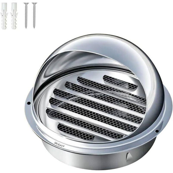 Grille De Ventilation En Acier Inoxydable 120 Mm Ronde Avec