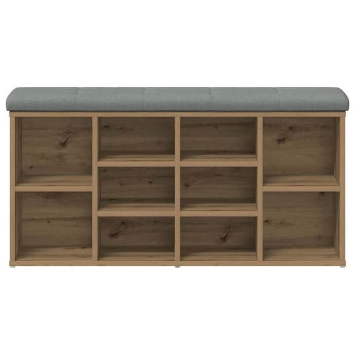 MGH - TOP Banc de rangement à chaussures - Meuble de couloir - chêne artisanal 102x32x50cm - bois dingénierie MM576