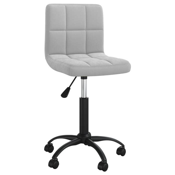 Chaise pivotante de salle à manger - XWO - Gris clair - Velours - 40x47x(76-87 5) cm - Pivotement 360° - Roulettes