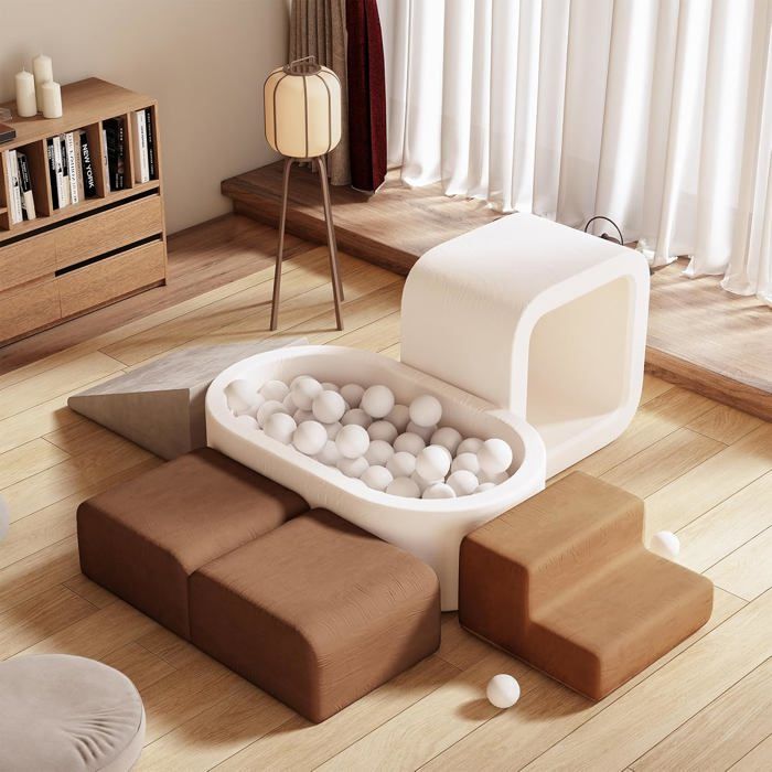 BanaSuper – Blocs De Mousse Modulables Avec Piscine à Balles – 6 Pièces Certifiées EN71 – Motricité Et Créativité
