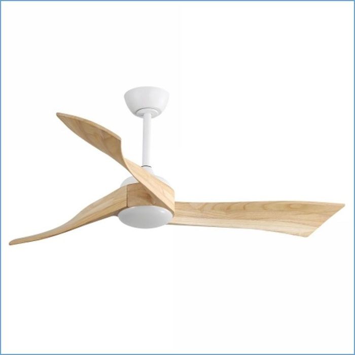 Ventilateur de plafond - 52 pouces Minimaliste avec Lumière - Moteur DC Économe - Télécommande 6 Vitesses - Blanc - Dominiquefe