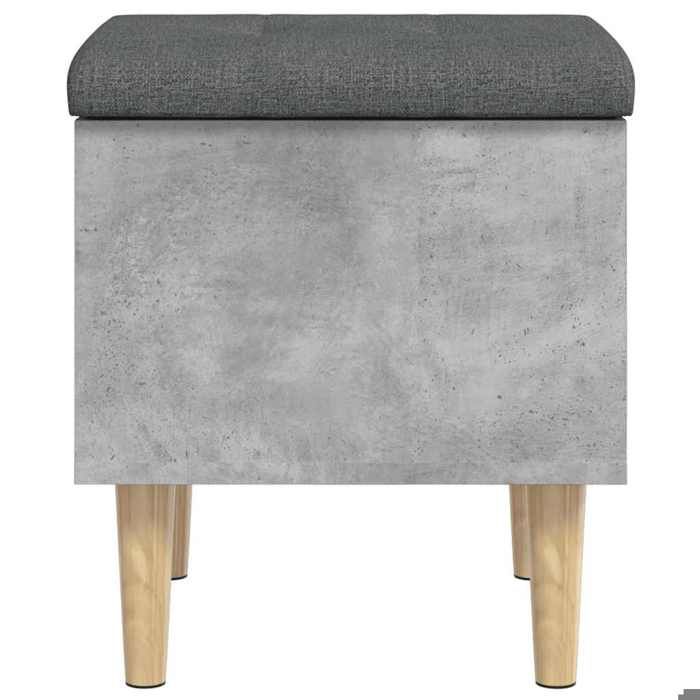 Black Friday Banc long de rangement - JILL - Meuble dentrée - gris béton 42x42x46 cm - bois dingénierie BB665