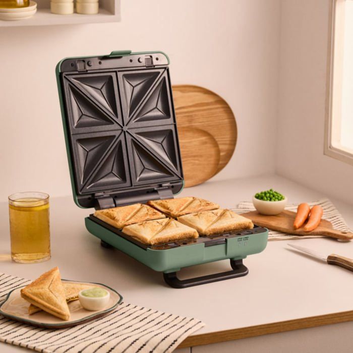 Appareil à croque-monsieur et gaufrier - CREATE - Plaques interchangeables - Grill - Gaufres - Croque-monsieur