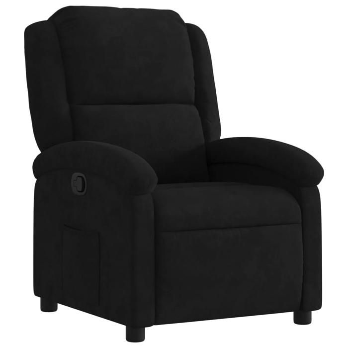 NEUF 2026 CHIC Fauteuil inclinable réglable SWEETY inclinaison manuelle en Velours noir 71x86.5x99.5 cm FF3526