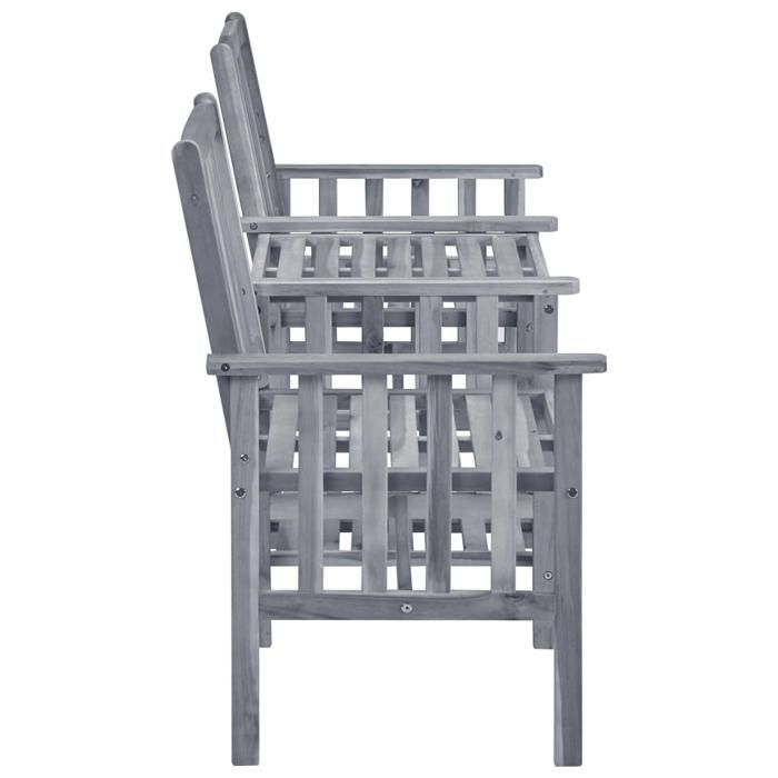 (SOLDES dété) Ensemble de bistrot 3 pièces - SHIELD - Table à thé et Chaises de jardin - et coussins Acacia solide 4725642