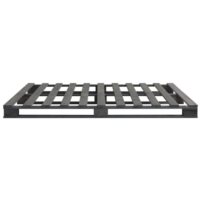 Lit 200x200cm - VIDAXL - Cadre de lit de palette MODERNE - sans matelas - gris bois massif L2945
