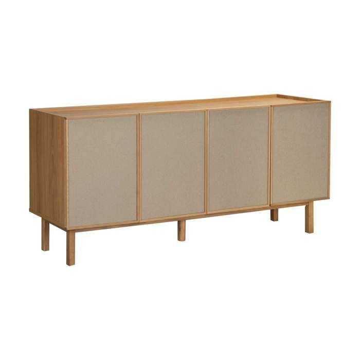 Buffet effet bois 4 portes style scandinave 180 cm bois clair Tomy - Oviala Buffet effet bois 4 portes style scandinave 180 cm bois clair Tomy - Oviala