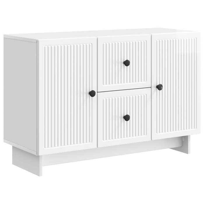vidaXL Buffet Blanc brillant 89 x 345 x 60 cm Bois dingénierie 893969