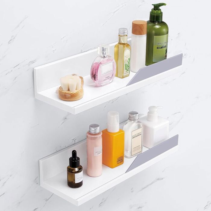 Étagère de douche adhésive - Virex® - Sans perçage - Blanche - Auto-adhésive - Imperméable - Installation facile