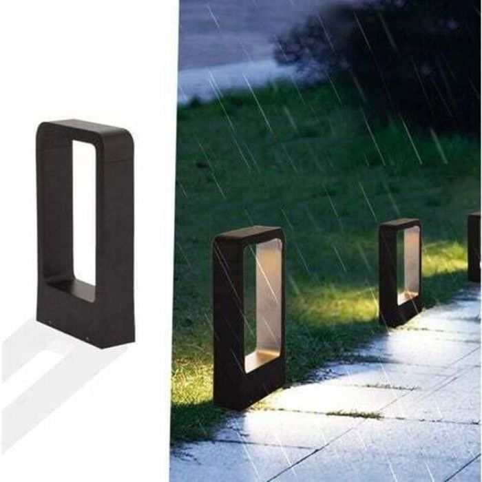 Borne lumineuse prise electrique LED 7W 3000k IP65 Terrasse Eclairage Exterieure Jardin Lampe Noir Design blanc chaud Luminaire et