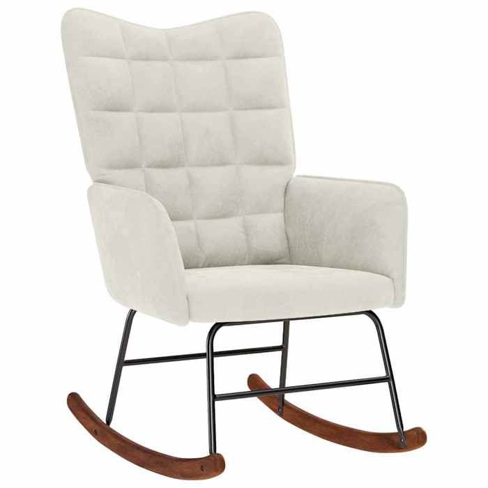 Chaise intérieure moderne vidaXL Fauteuil à bascule Crème Velours(2919）