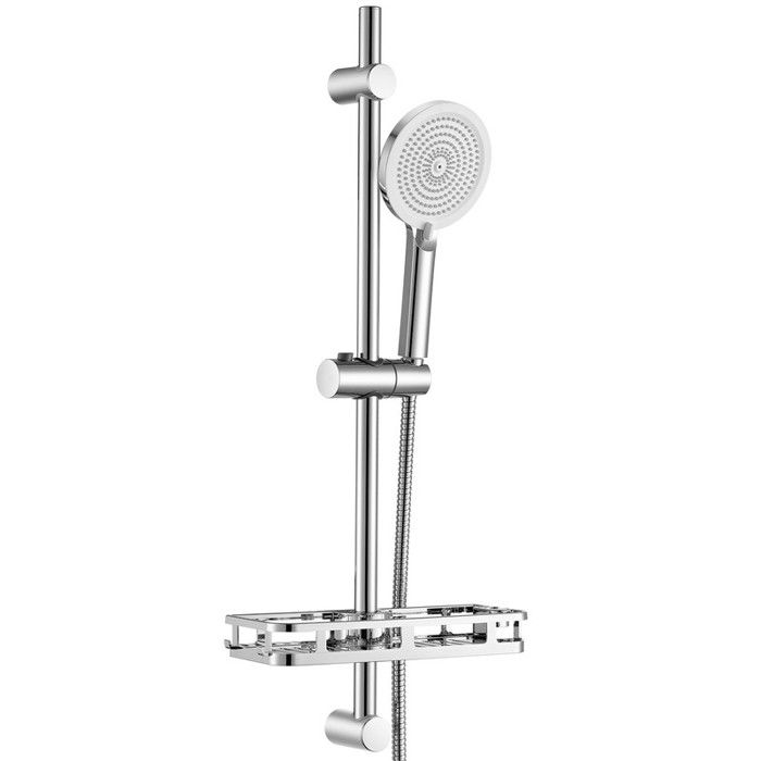 Barre de douche réglable - AURALUM MAX - MAX - Inox chromé - 70 cm - Douchette 4 fonctions