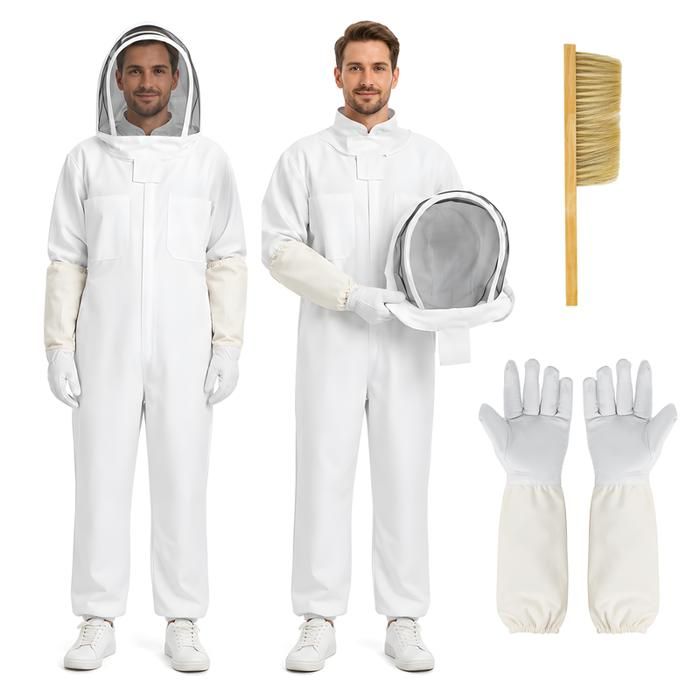 Combinaison Apiculteur avec Gants et Voile Aéré Tenue Apiculteur Homme & Femme en Nylon Vareuse Apiculteurs Protection Anti Guêpe