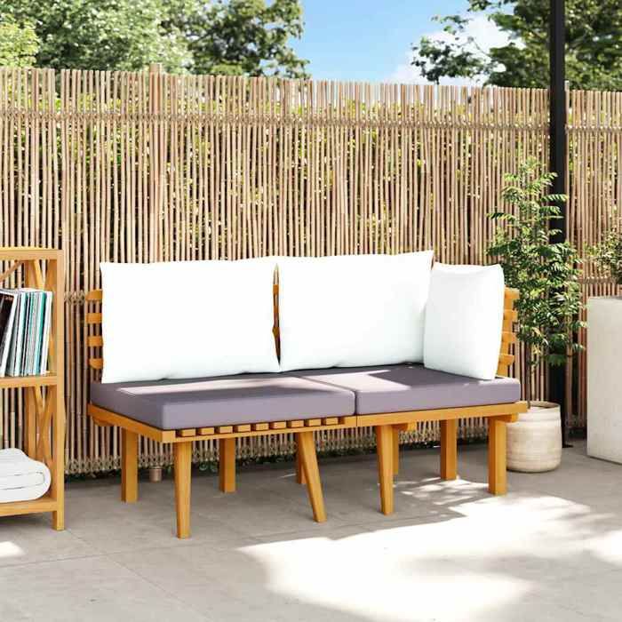 VIDAXL Salon bas de jardin (2 pcs) - ANTI-UV - + coussins - Bois dacacia solide 65x65x65 cm M1906