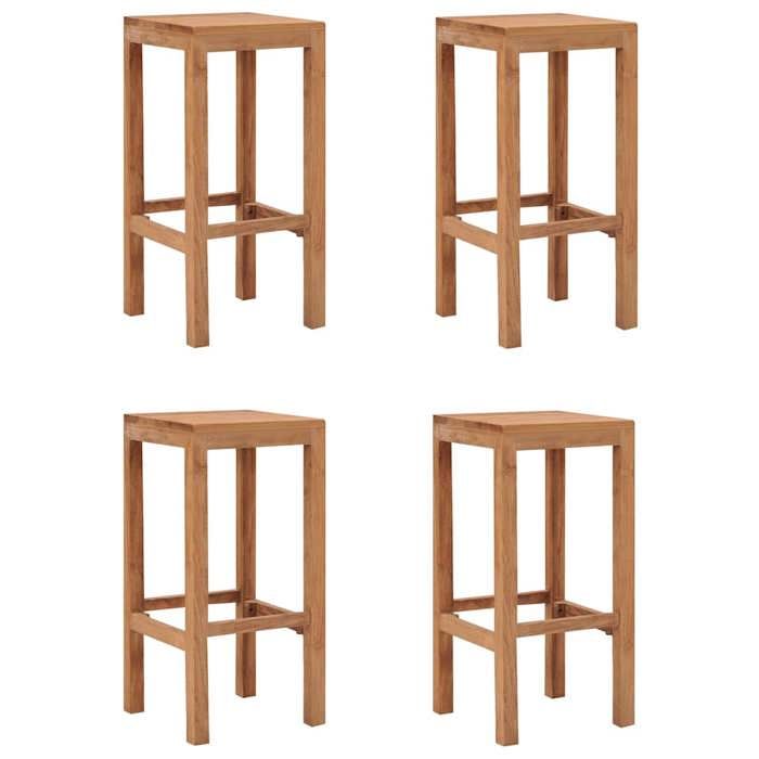 Tabourets de bar 4  pcs - VIDAXL - bois de teck massif - Cadre durable - design élégant(7639)