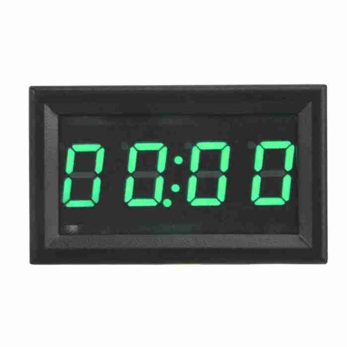 AUCUNE Horloge de voiture électronique Montre de voiture lumineuse numérique électronique LED accessoire auto damenagement Verte